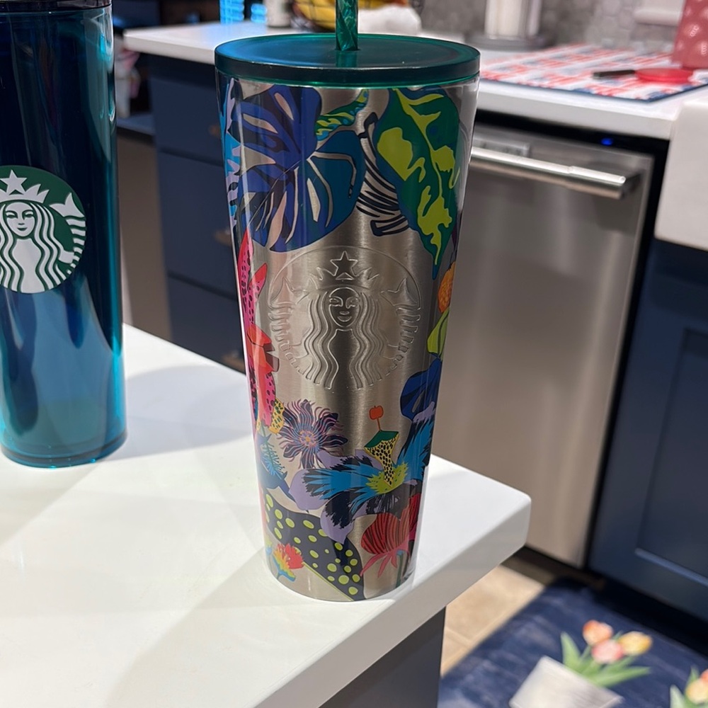 Starbucks Tropical Floral Stainless Steel Tumbler
